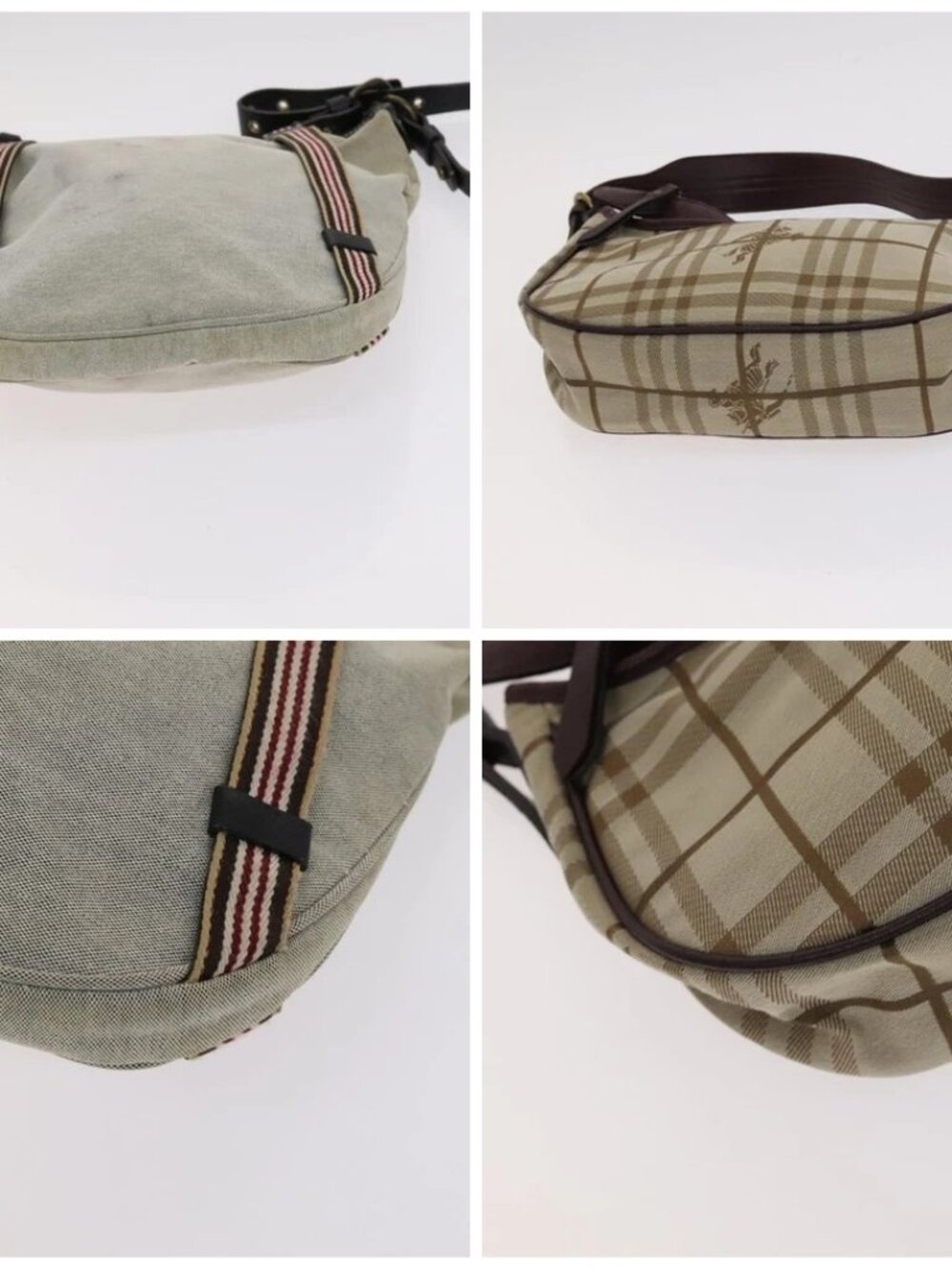 BURBERRY Nova Check Blue Label Shoulder Bag Canvas 2 Set Beige Gray Auth bs21820 - Picture 15 of 15